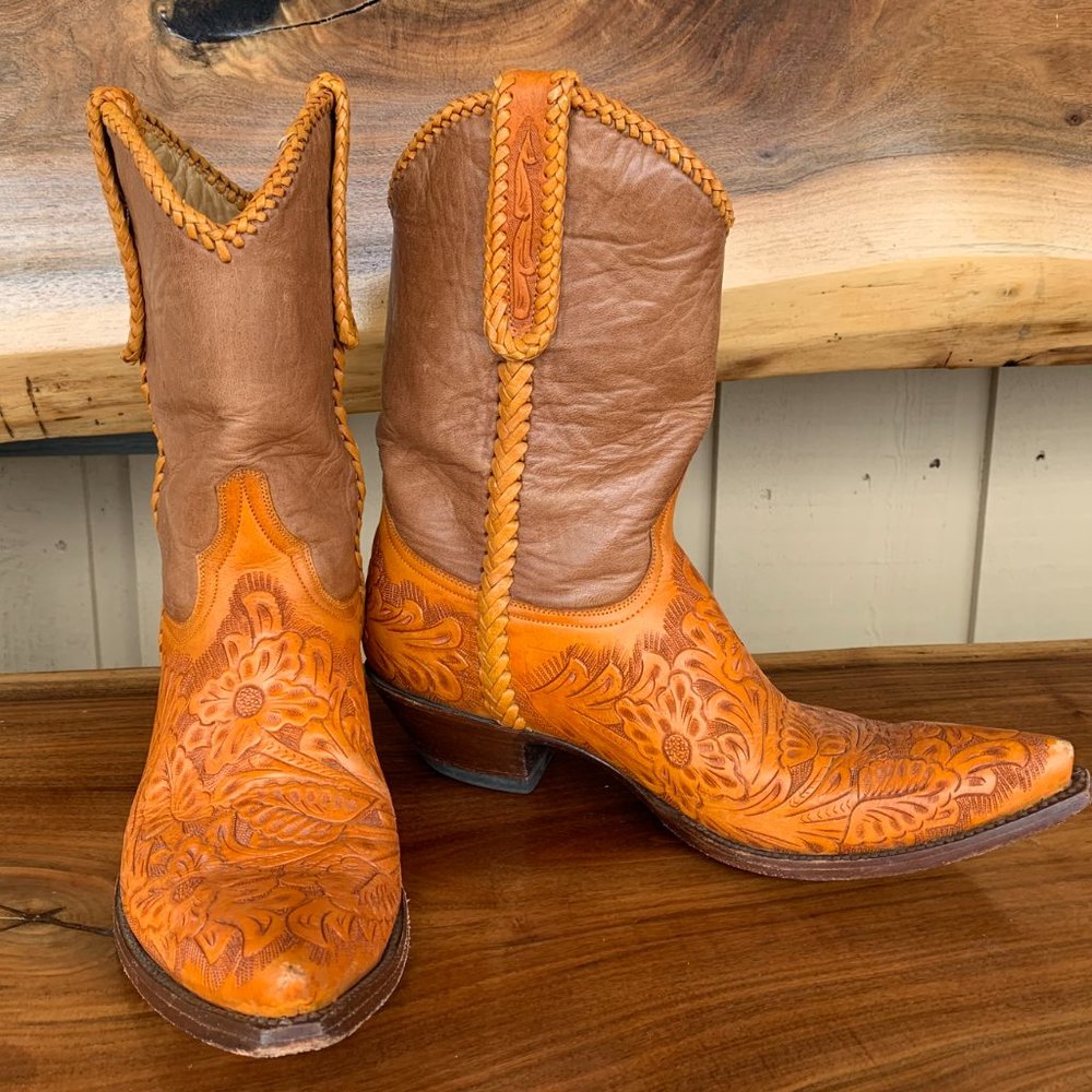 Old Gringo Brown and Orange Heeled Boots